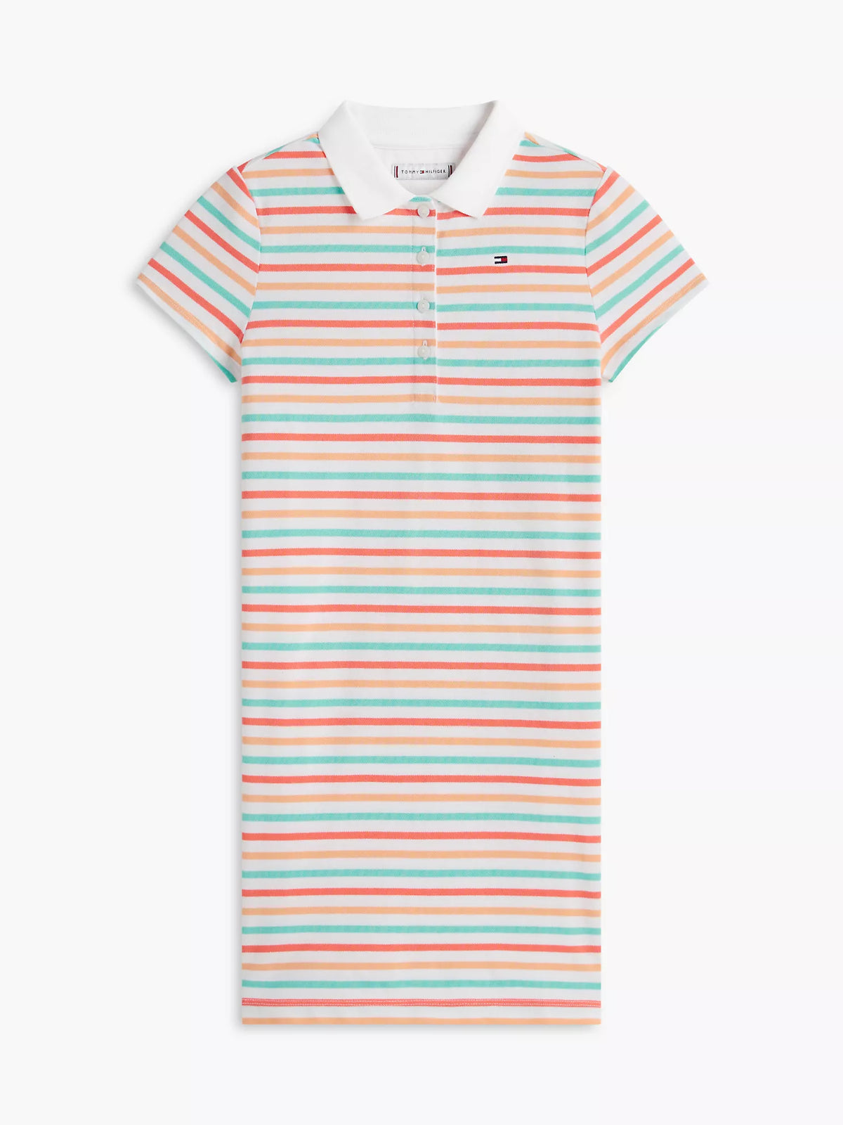 Vestido polo infantil de rayas multicolores