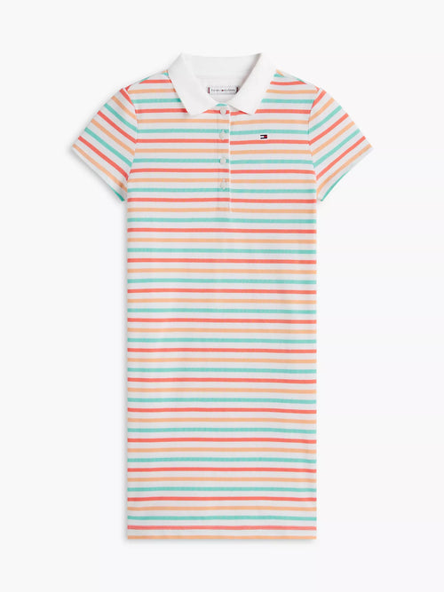 Vestido polo infantil de rayas multicolores