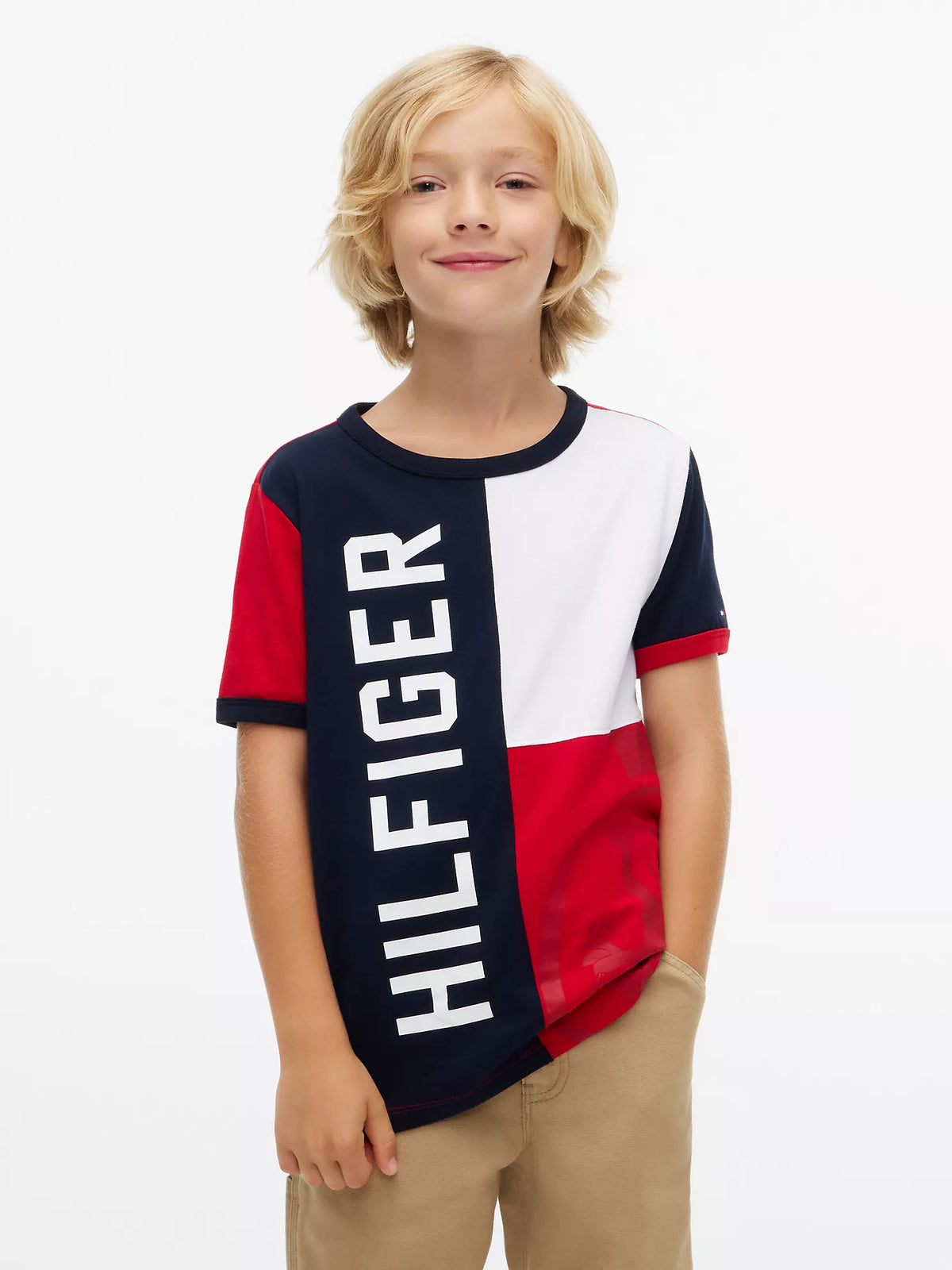Camiseta infantil Hilfiger con bloques de color
