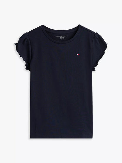Camiseta infantil con mangas ribeteadas de lechuga