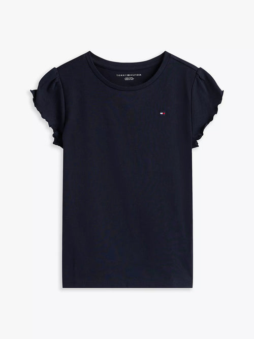 Camiseta infantil con mangas ribeteadas de lechuga