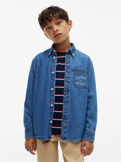Camisa vaquera infantil con el logo de Tommy NYC