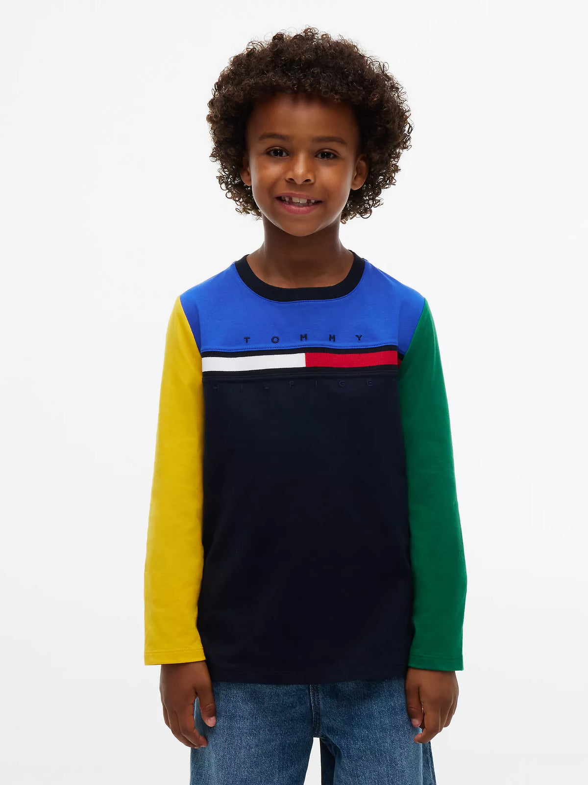 Camiseta infantil con bloques de color