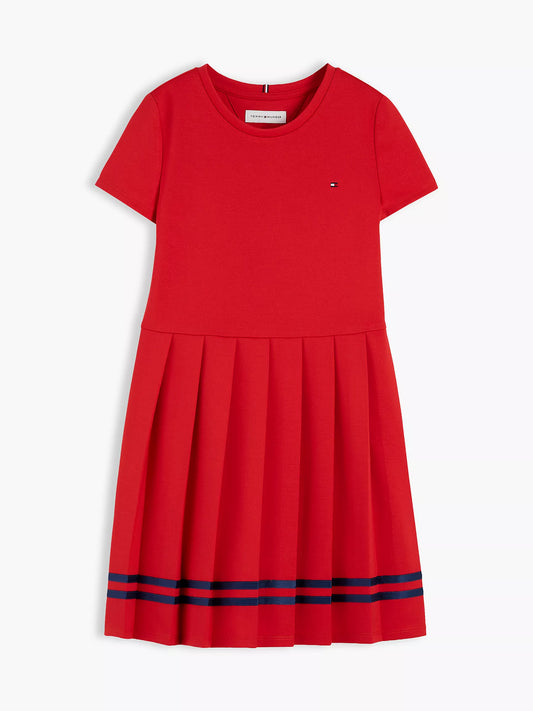 Vestido skater de manga corta de punto