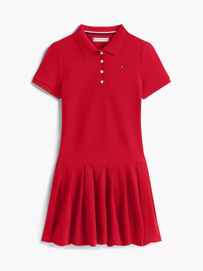 Vestido polo elástico plisado