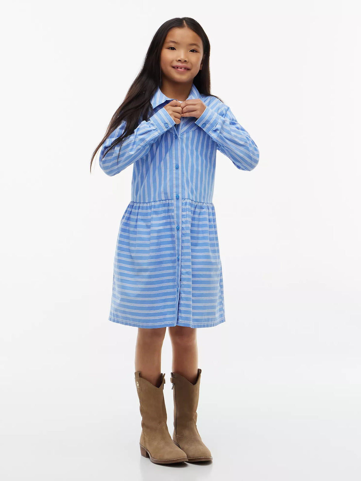 Vestido camisero de rayas