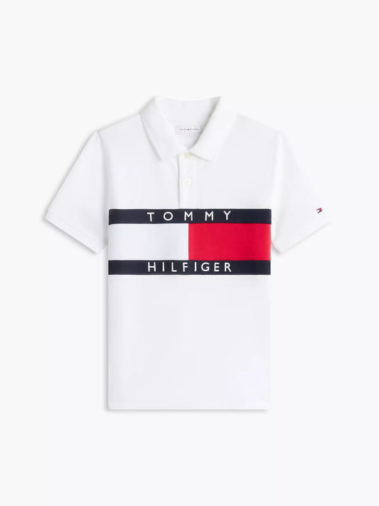 Polo elástico infantil con logo de la bandera