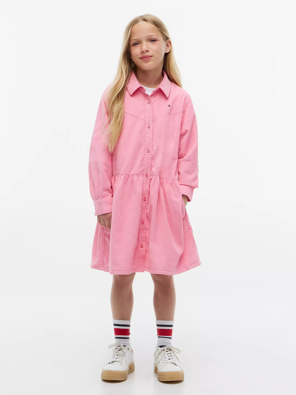 Vestido camisero de pana