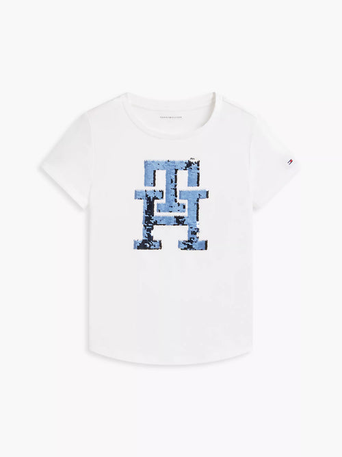 Camiseta infantil con monograma y lentejuelas reversibles