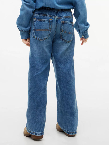 Pantalones vaqueros de pierna ancha con apliques