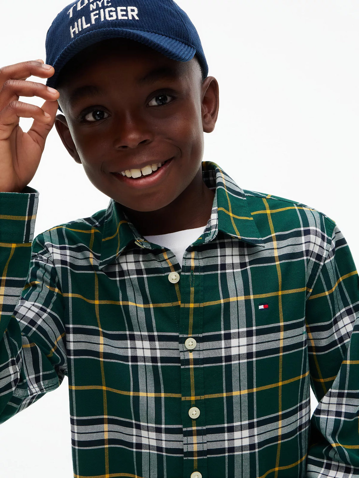 Camisa Oxford elástica de tartán