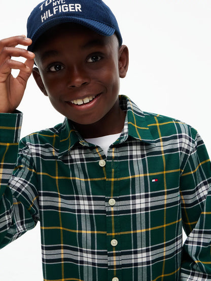 Camisa Oxford elástica de tartán