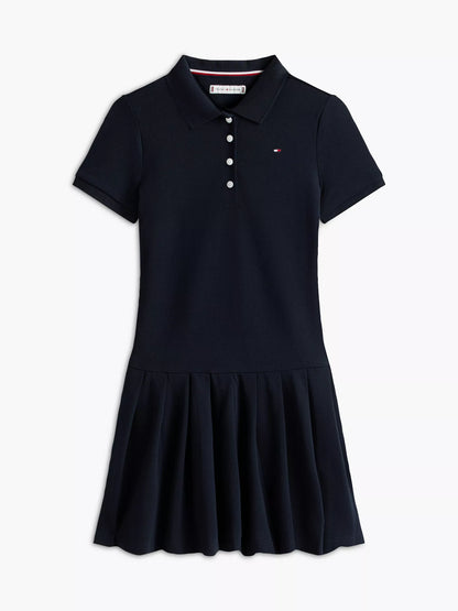 Vestido polo elástico plisado