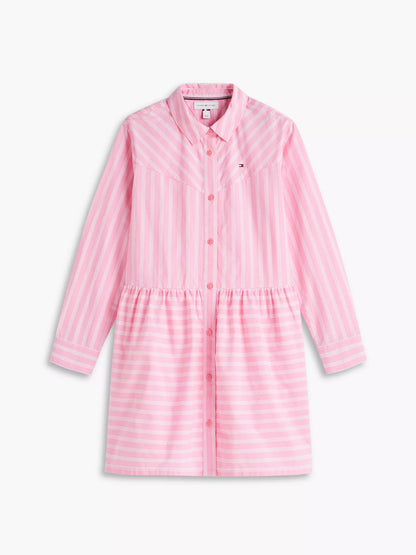 Vestido camisero de rayas