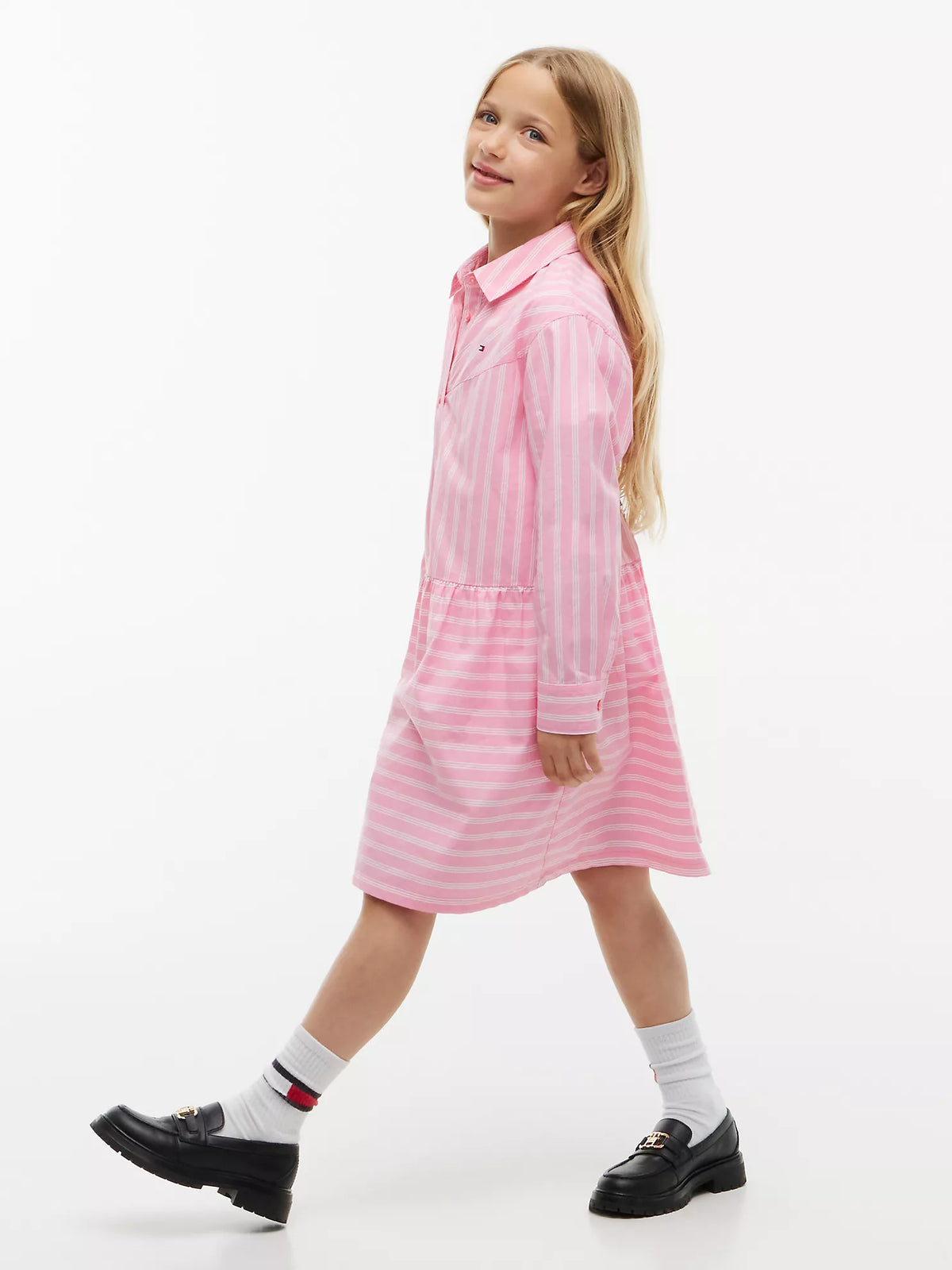 Vestido camisero de rayas