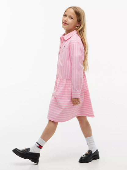 Vestido camisero de rayas