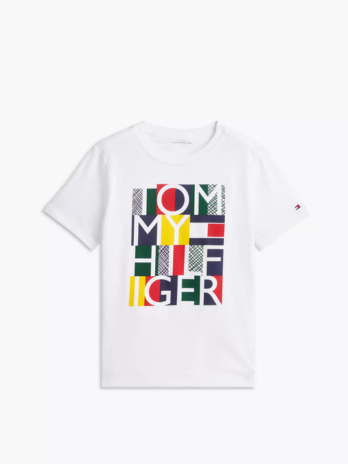 Camiseta infantil con logo en bloque
