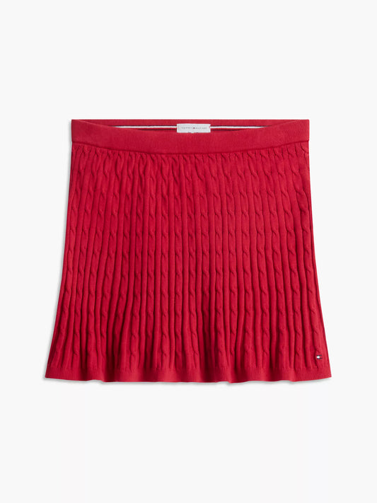 Falda de punto trenzado