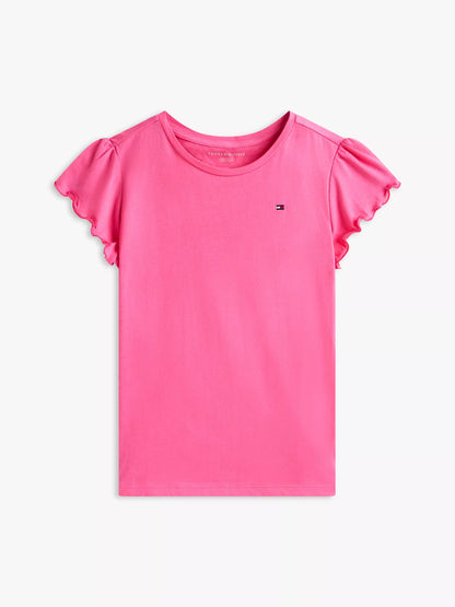 Camiseta infantil con mangas ribeteadas de lechuga