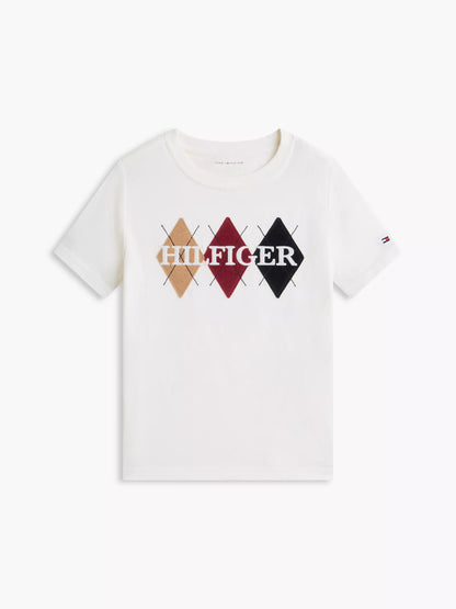 Camiseta infantil Hilfiger con logo Argyle