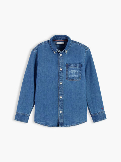 Camisa vaquera infantil con el logo de Tommy NYC