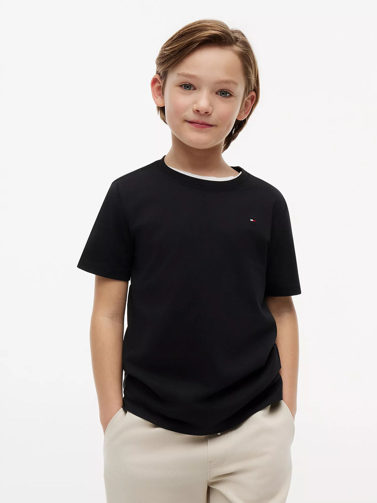 Camiseta infantil de cuello redondo para uso diario