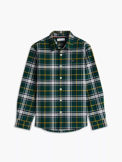Camisa Oxford elástica de tartán