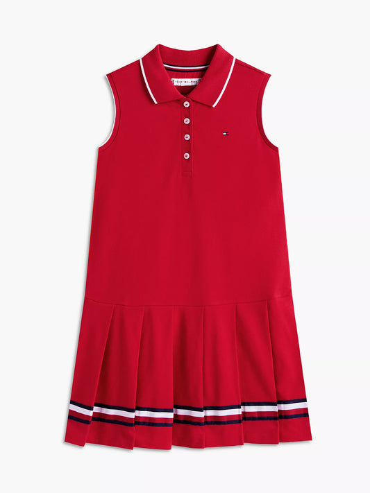 Vestido polo plisado sin mangas