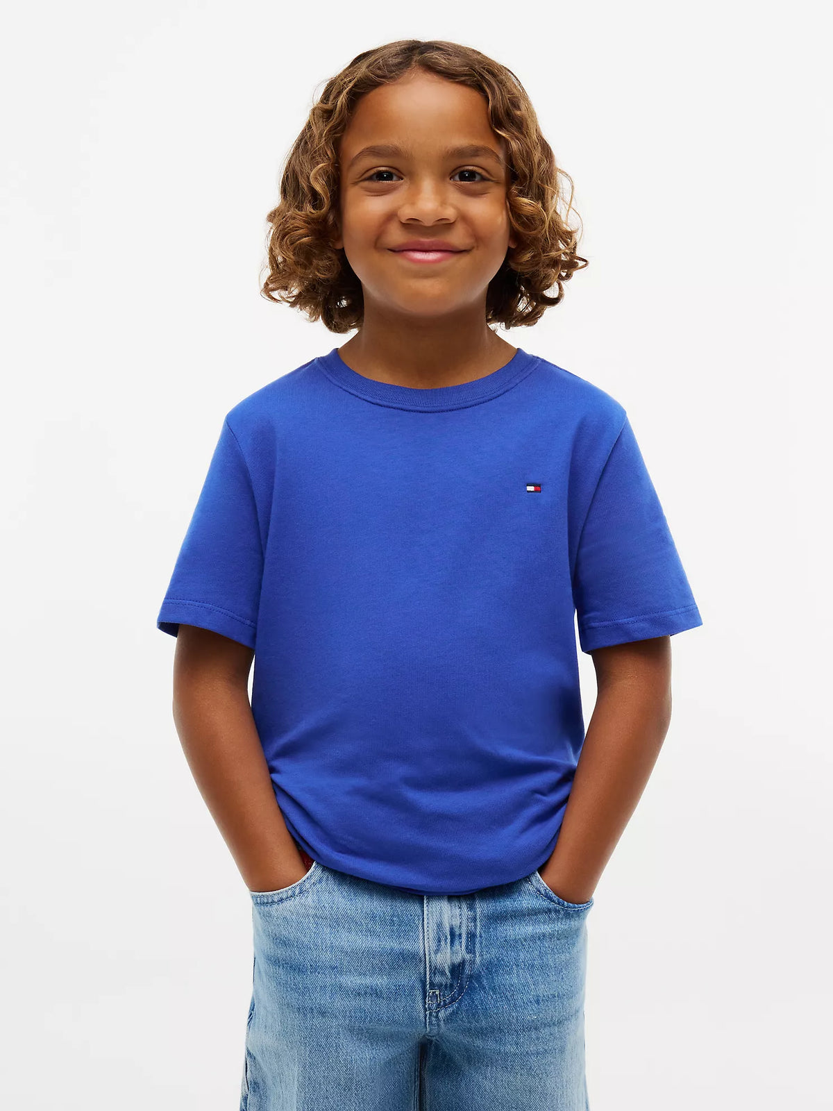 Camiseta infantil de cuello redondo para uso diario
