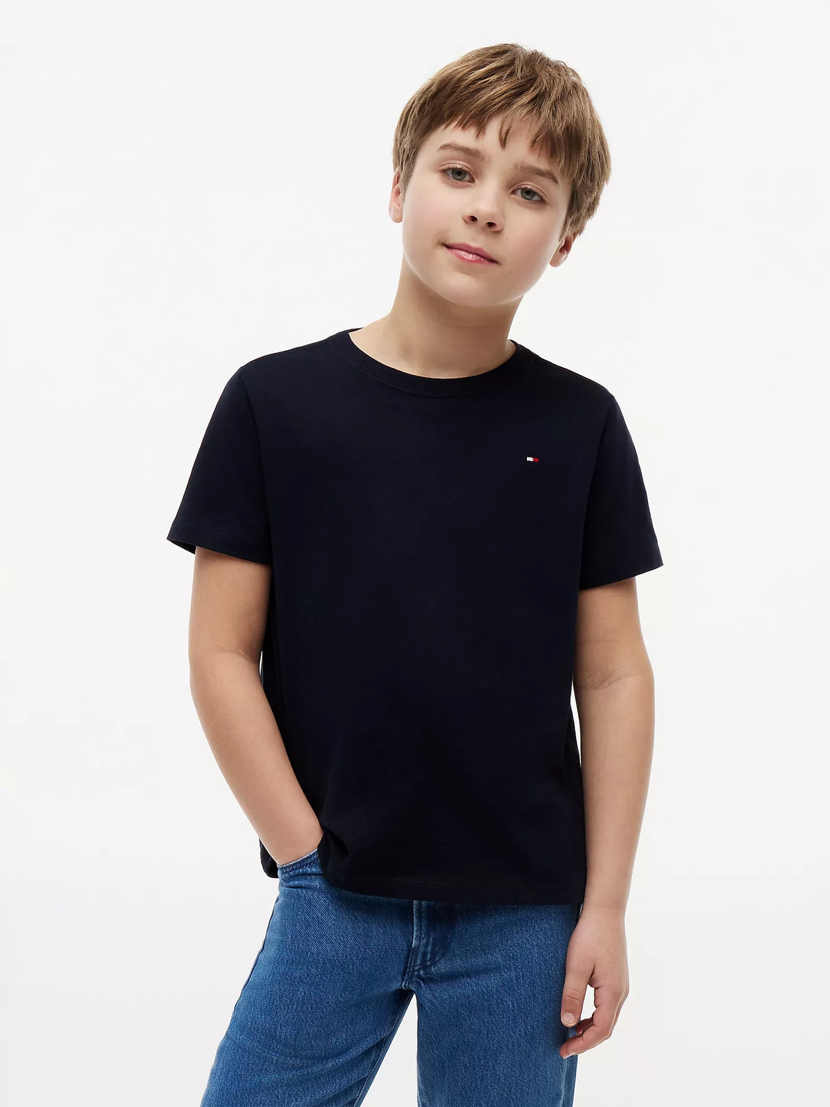 Camiseta infantil de cuello redondo para uso diario