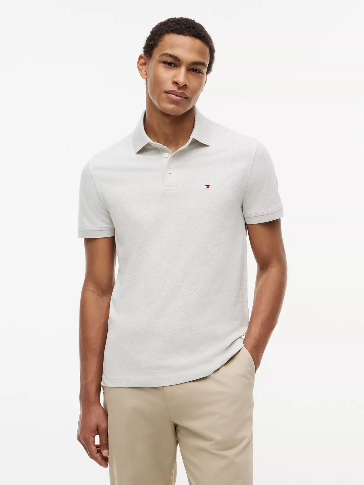 Polo de piqué elástico de corte ajustado