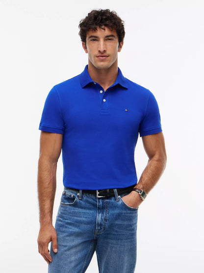 Polo de piqué elástico de corte ajustado
