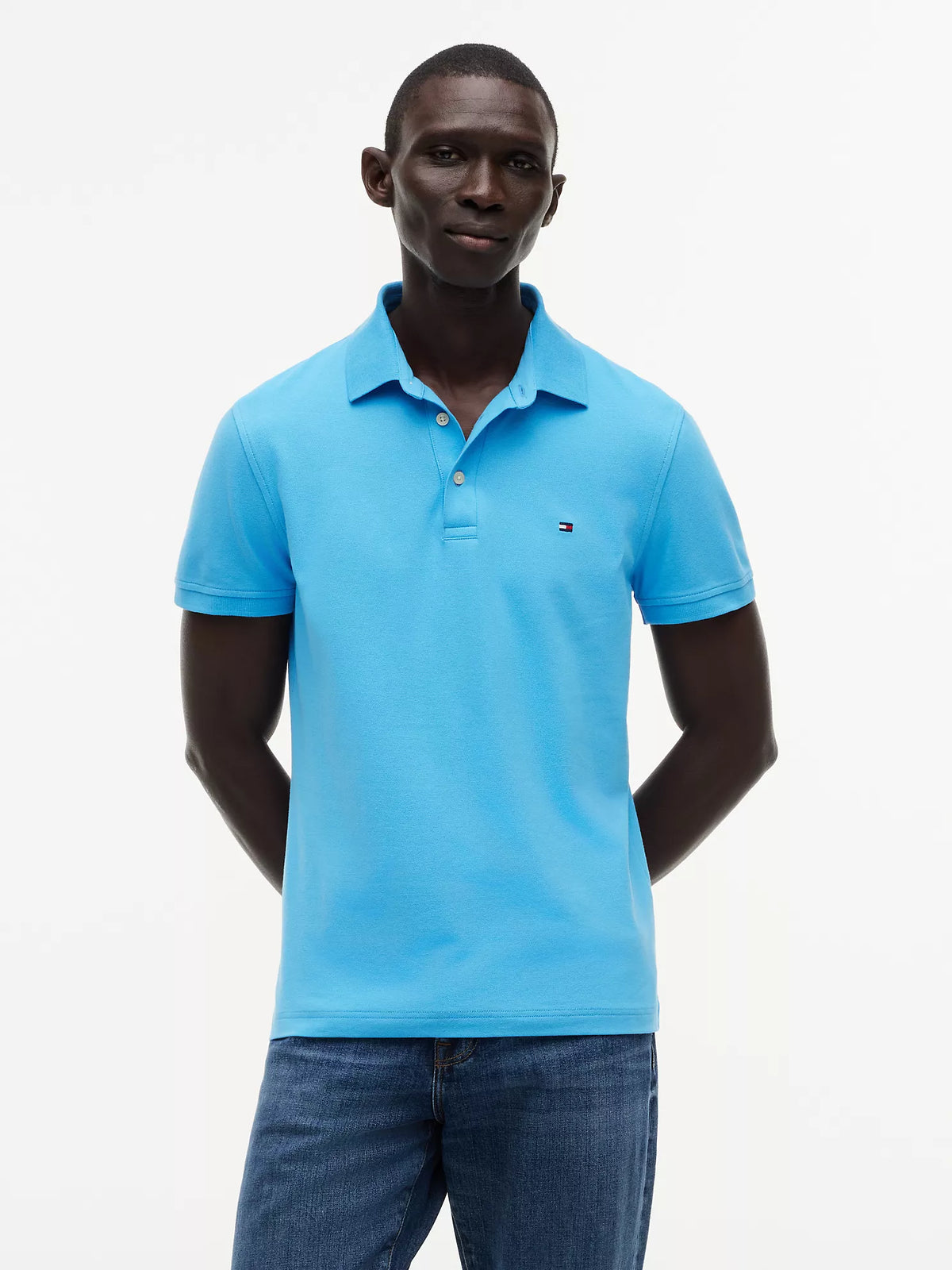 Polo de piqué elástico de corte ajustado