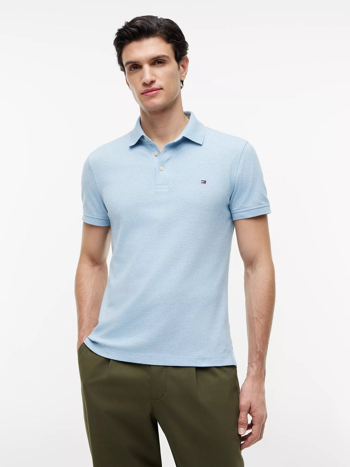 Polo de piqué elástico de corte ajustado