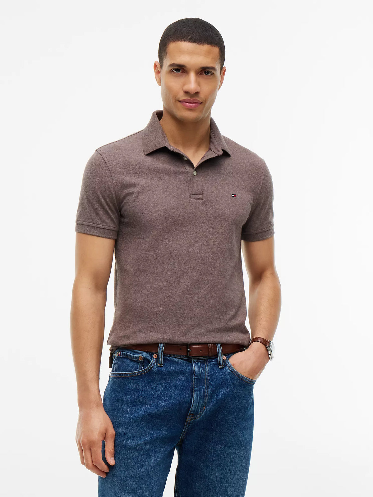 Polo de piqué elástico de corte ajustado