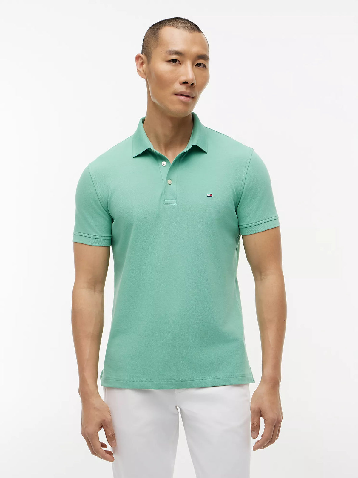 Polo de piqué elástico de corte ajustado