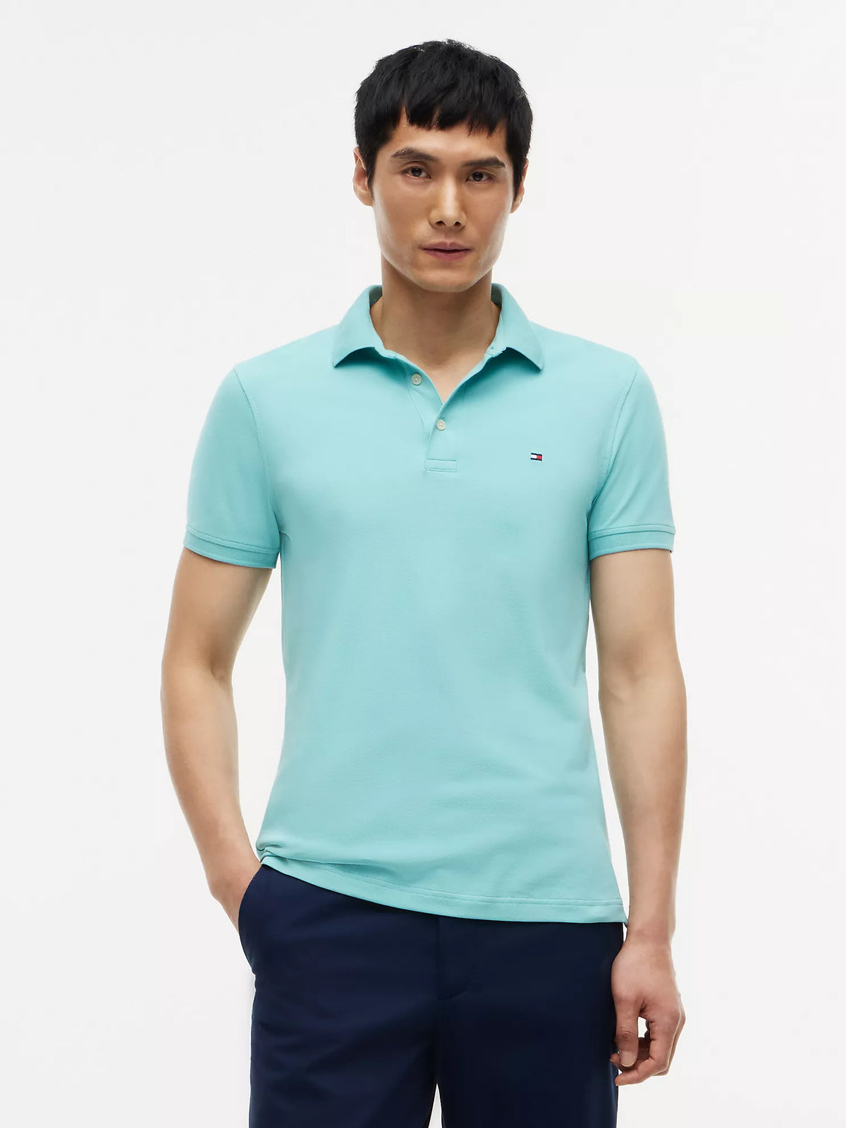Polo de piqué elástico de corte ajustado