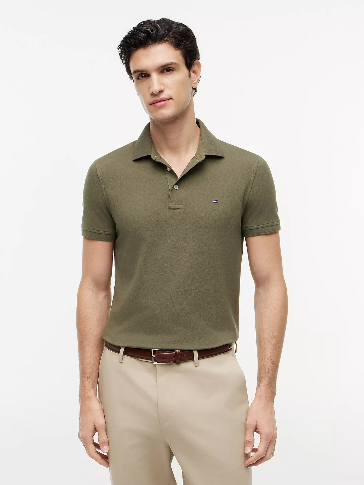 Polo de piqué elástico de corte ajustado