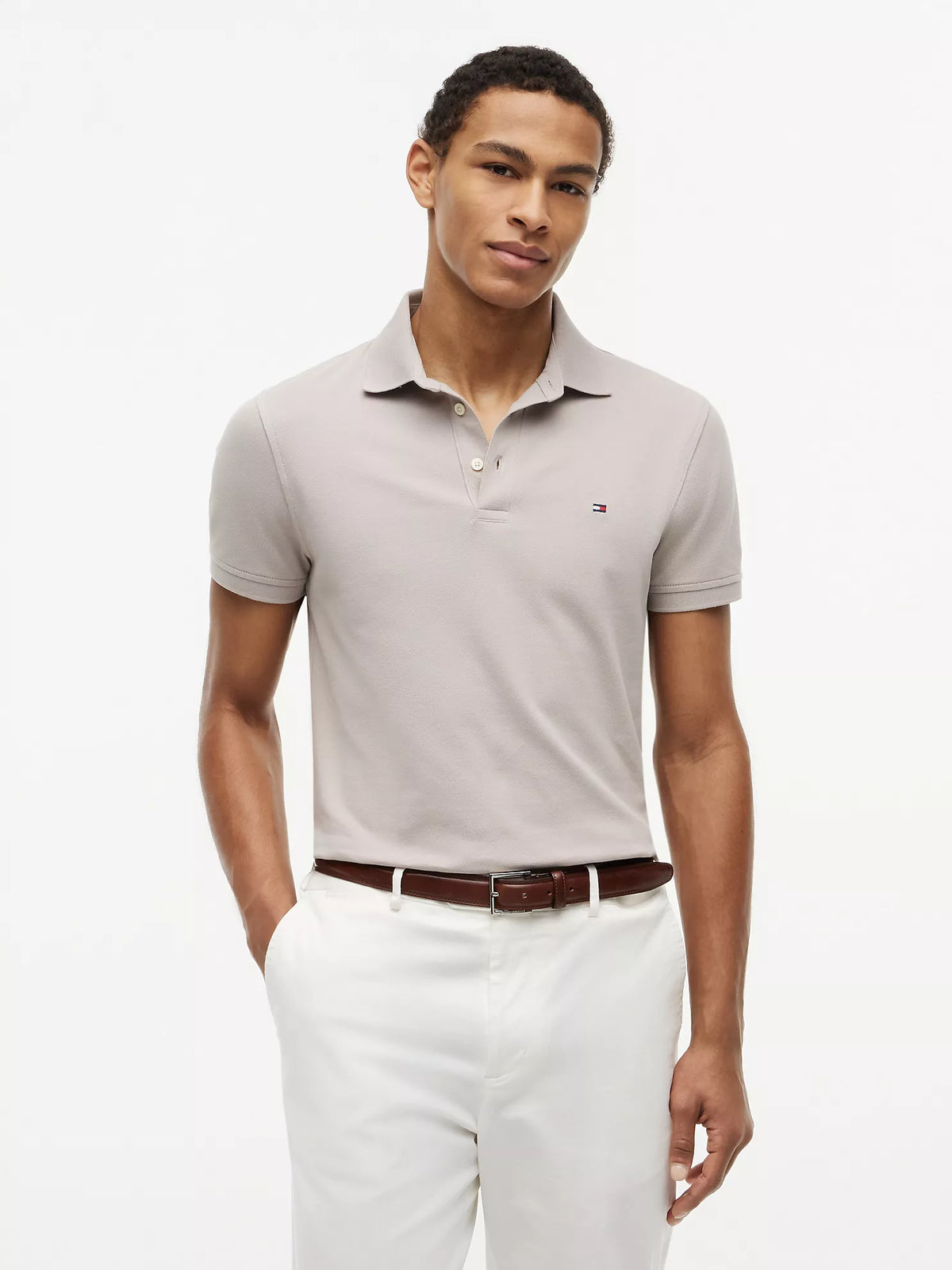 Polo de piqué elástico de corte ajustado