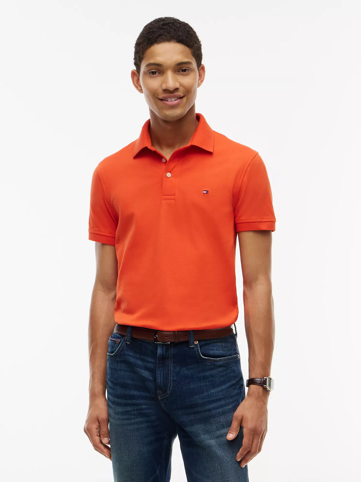 Polo de piqué elástico de corte ajustado