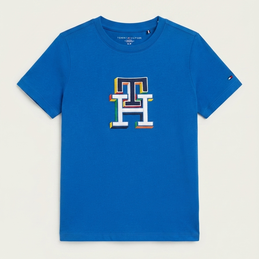 Camiseta Tommy Hilfiger TH bordada - Talla 6_7t y 12_14t