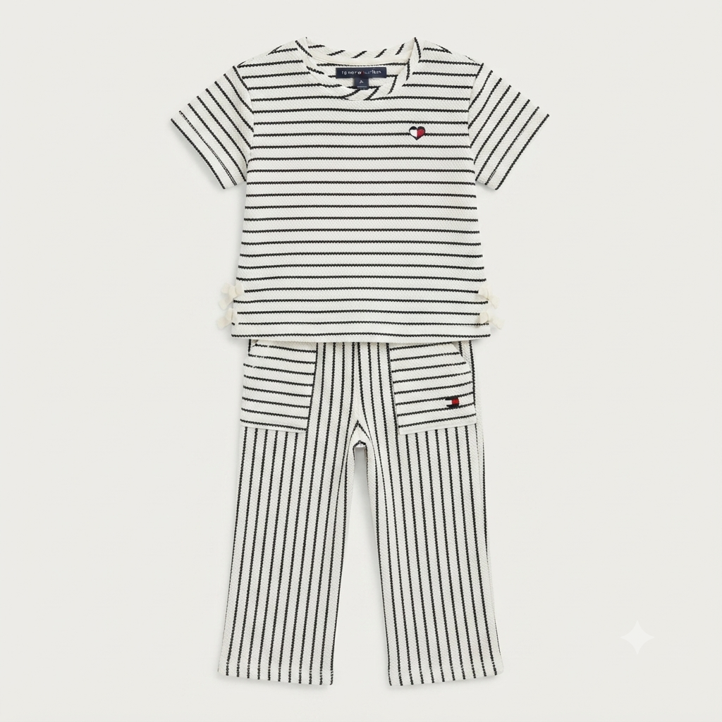 Conjunto Tommy Hilfiger manga - Talla 3t ,5t,6t y 6x