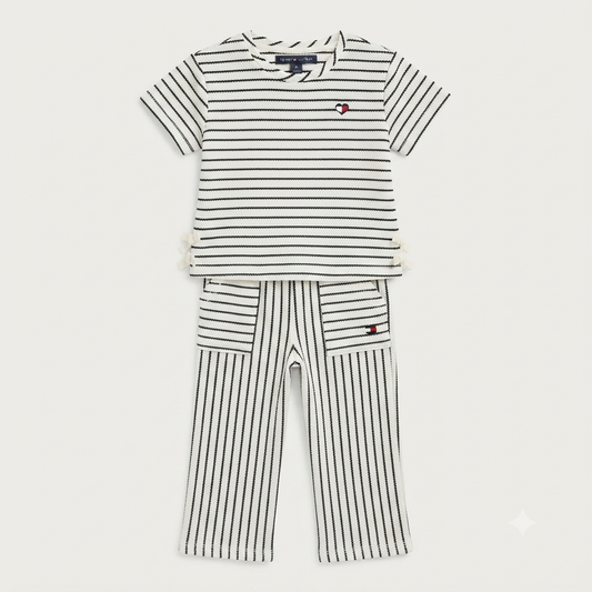 Conjunto Tommy Hilfiger manga - Talla 3t ,5t,6t y 6x