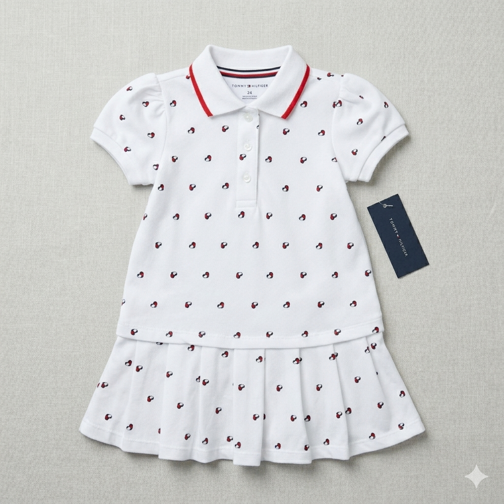 Vestido Tommy blanco corazón - Talla 24M