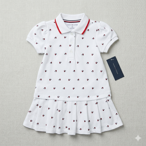 Vestido Tommy blanco corazón - Talla 24M