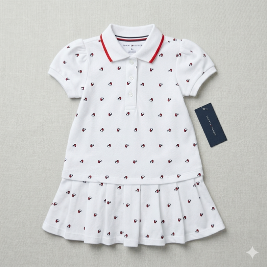 Vestido Tommy blanco corazón - Talla 24M