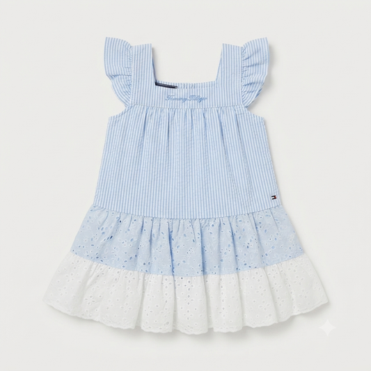 Vestido Tommy rayas azul - Talla 24M